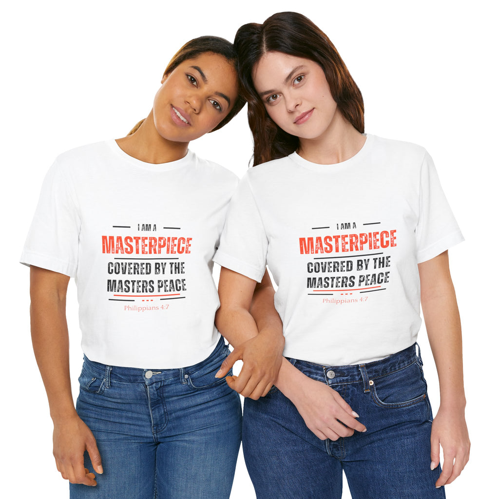 Masterpiece Tee — "I Am a Masterpiece Covered by the Master's Peace" Christian Graphic T-Shirt