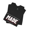 Qodesh Signature Collection T-Shirt — Minimal 'Fearfully & Wonderfully MADE' Design with Tiny Red Heart