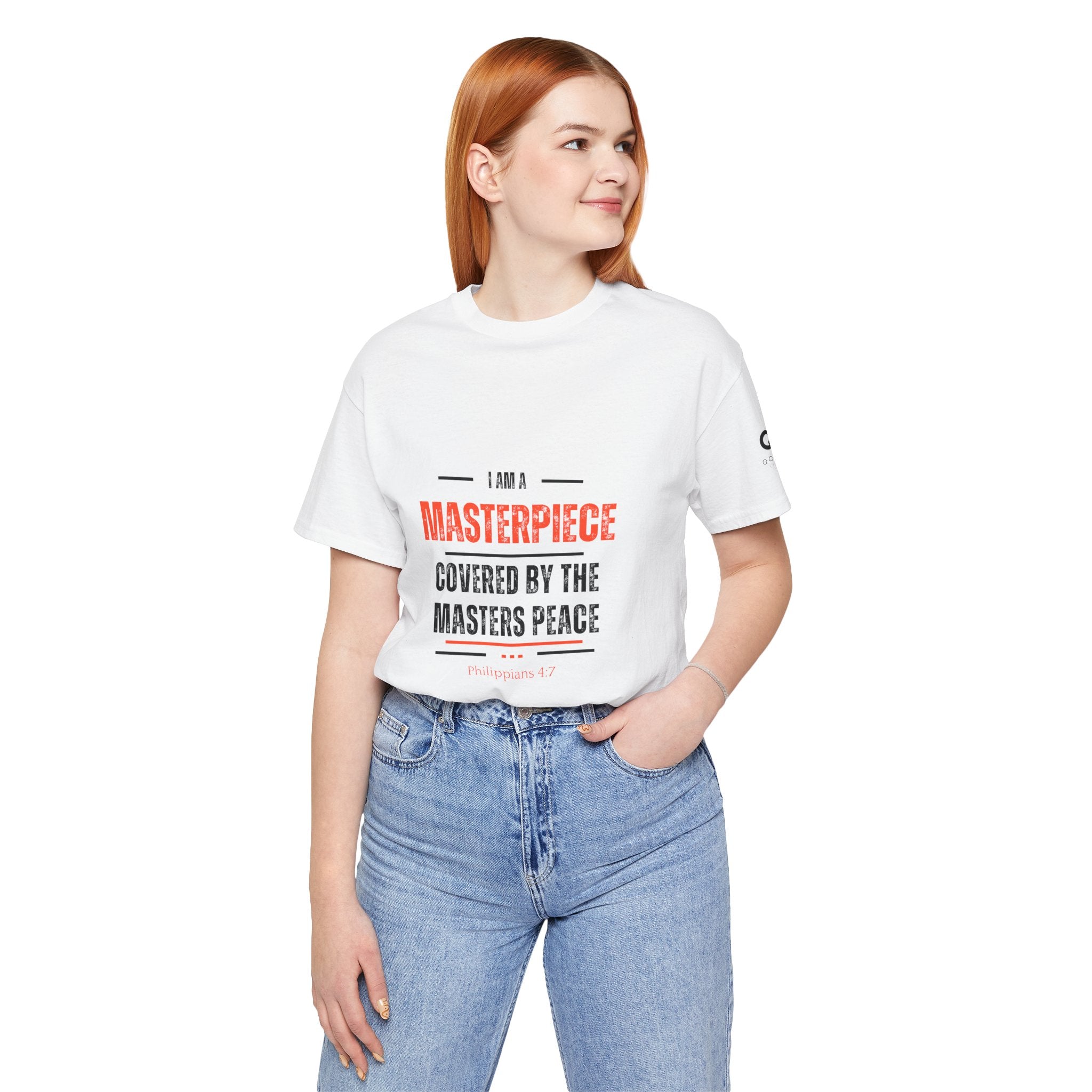 Masterpiece Tee — "I Am a Masterpiece Covered by the Master's Peace" Christian Graphic T-Shirt