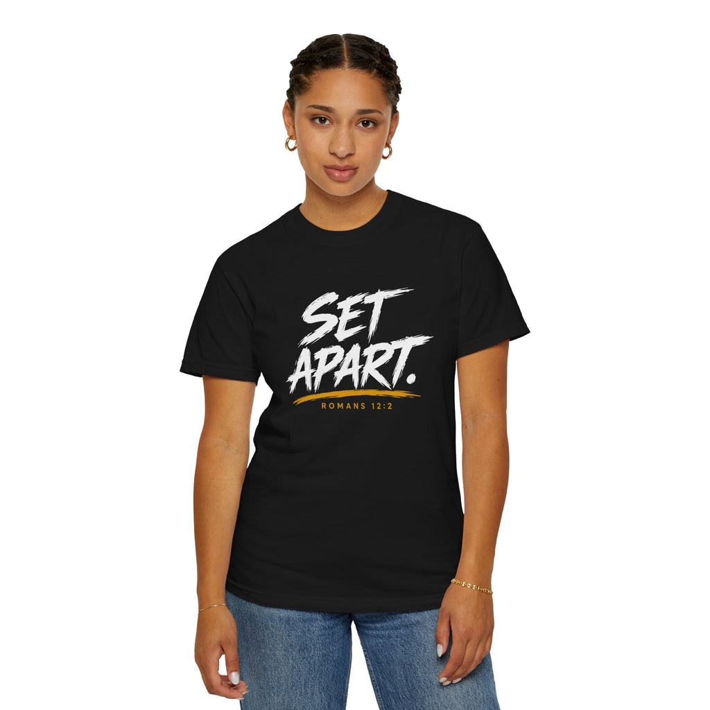 Set Apart Tee — "Set Apart" Graphic T-Shirt with Romans 12:2 (Qodesh Collective)