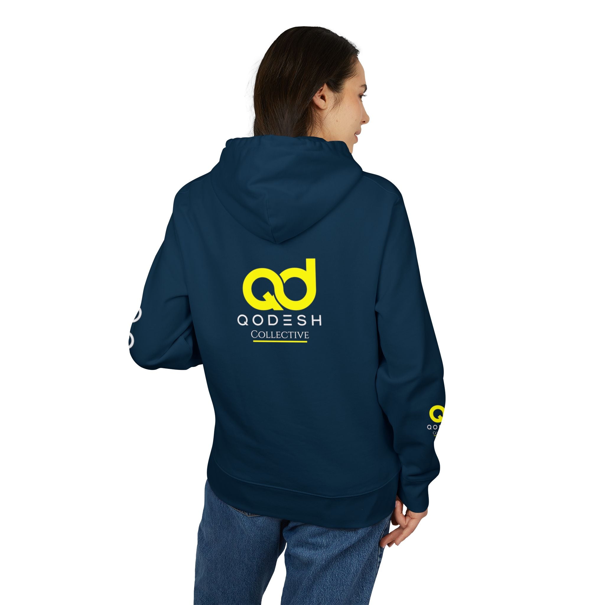 Love, Grace, Mercy Minimalist Hoodie — Yellow "LOVE" Graphic Pullover