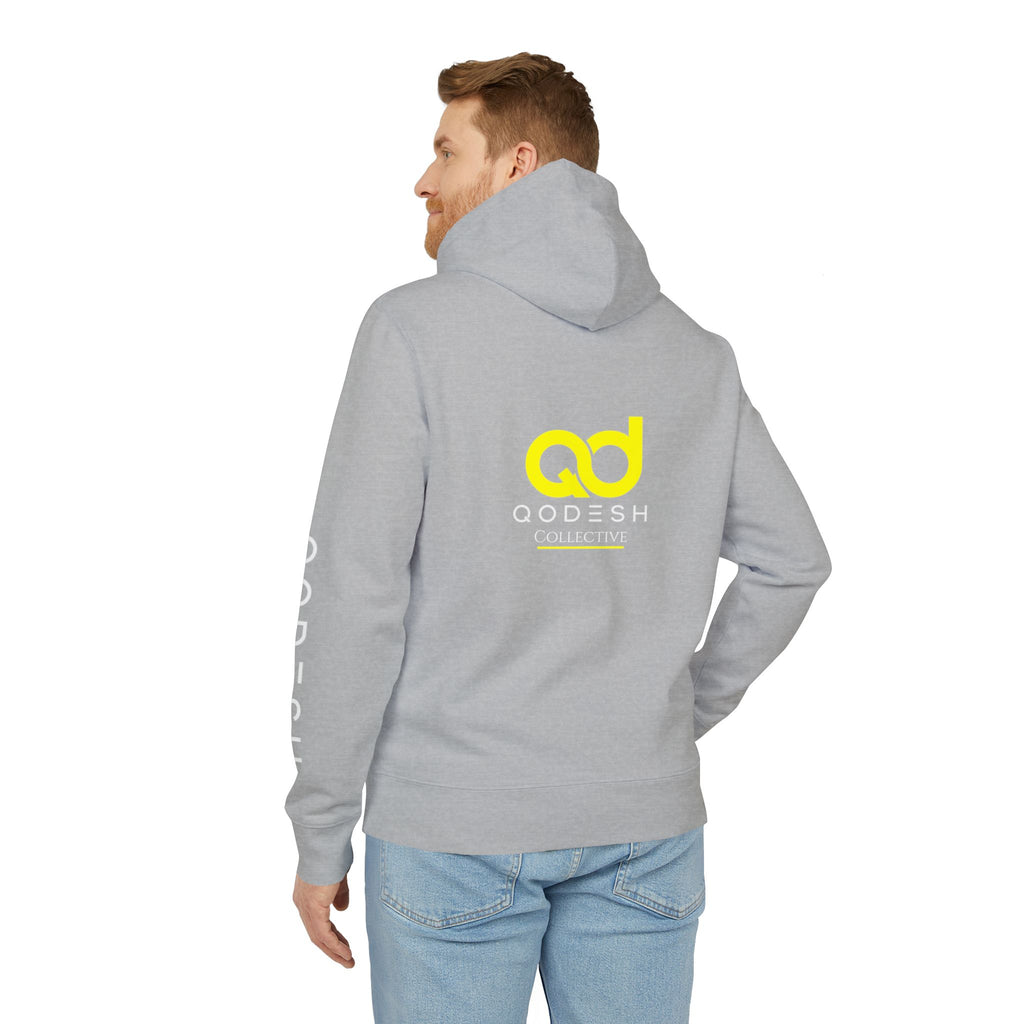 Love, Grace, Mercy Minimalist Hoodie — Yellow "LOVE" Graphic Pullover