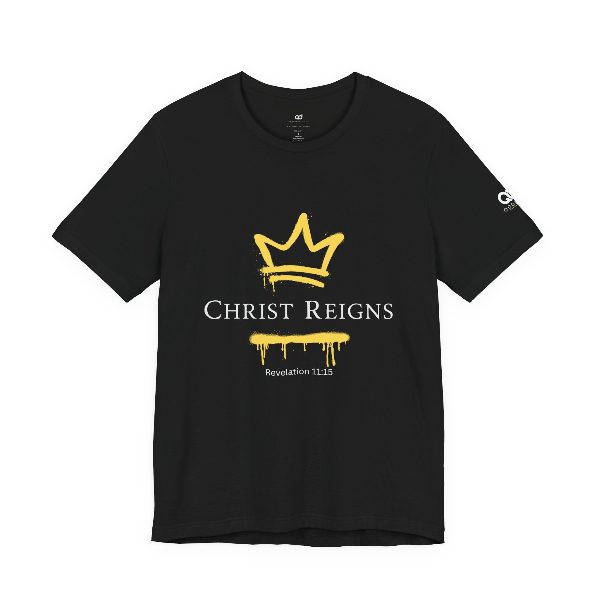 Gold Crown "Christ Reigns" Graffiti T-Shirt — Urban Streetwear Tee