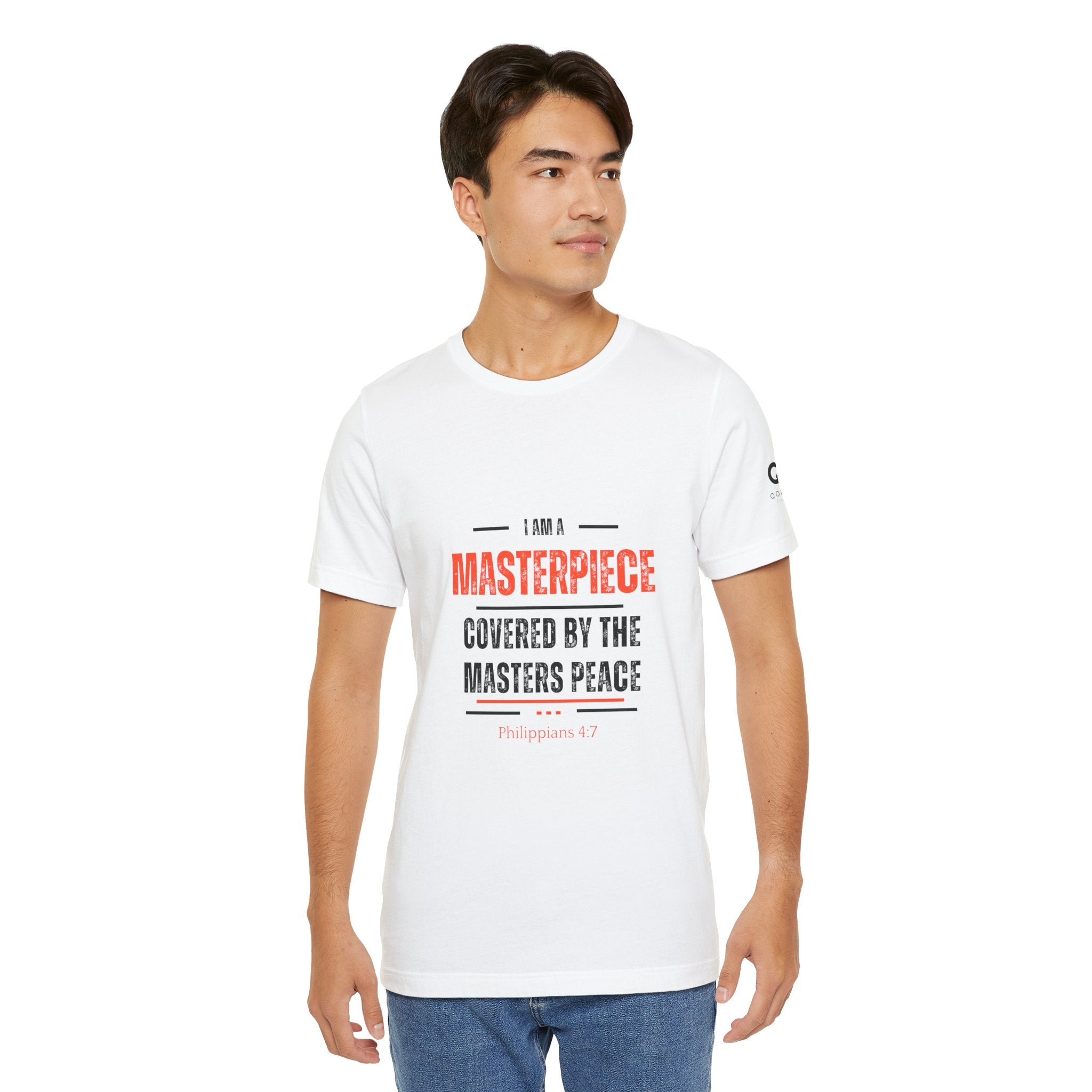 Masterpiece Tee — "I Am a Masterpiece Covered by the Master's Peace" Christian Graphic T-Shirt