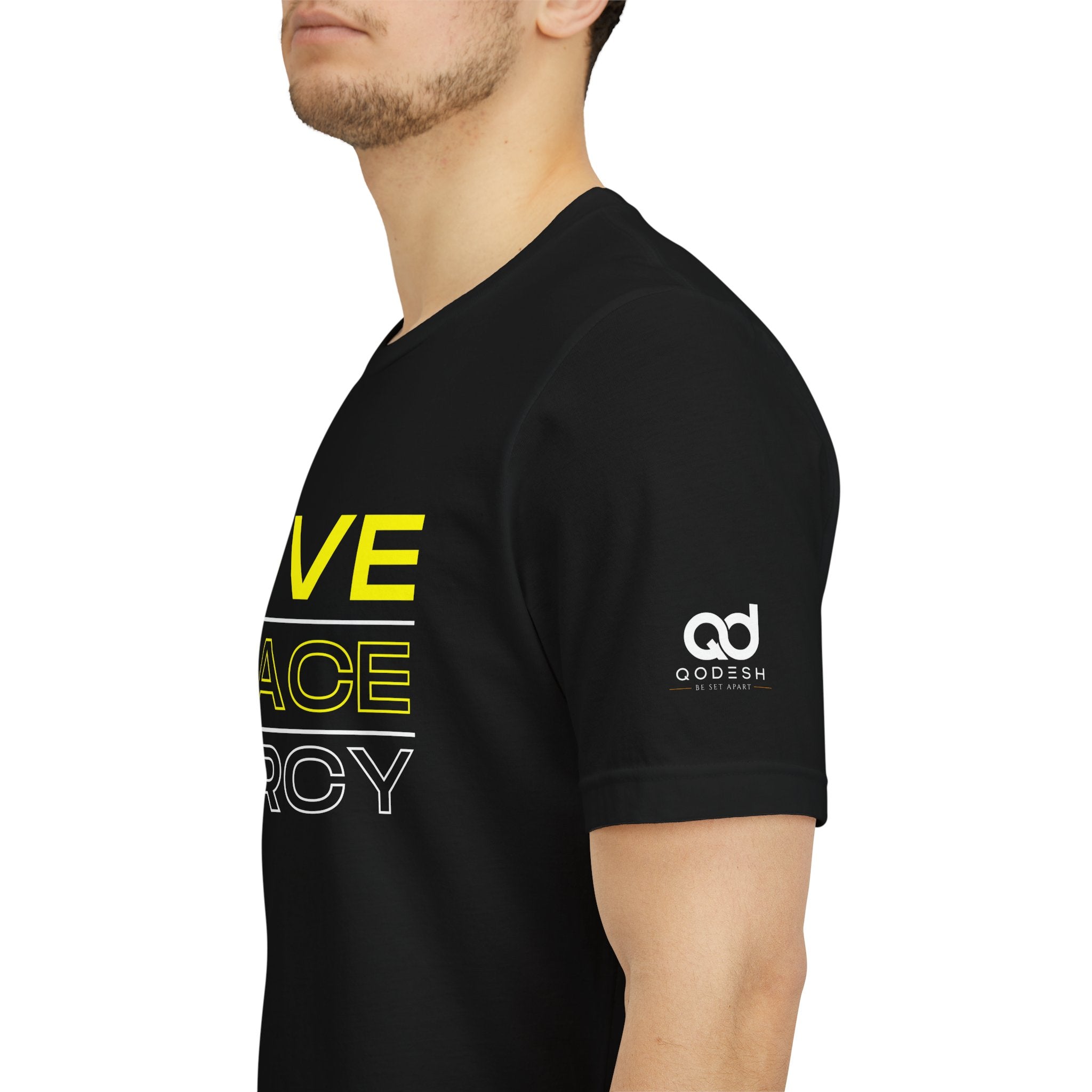Kingdom Culture Statement Tee — LOVE GRACE Minimalist Graphic Tee (Yellow Text)