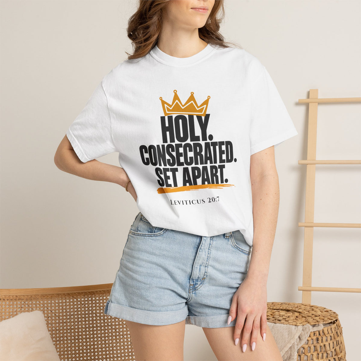 Holy. Consecrated. Set Apart. T-Shirt — Leviticus 20:7 Christian Tee