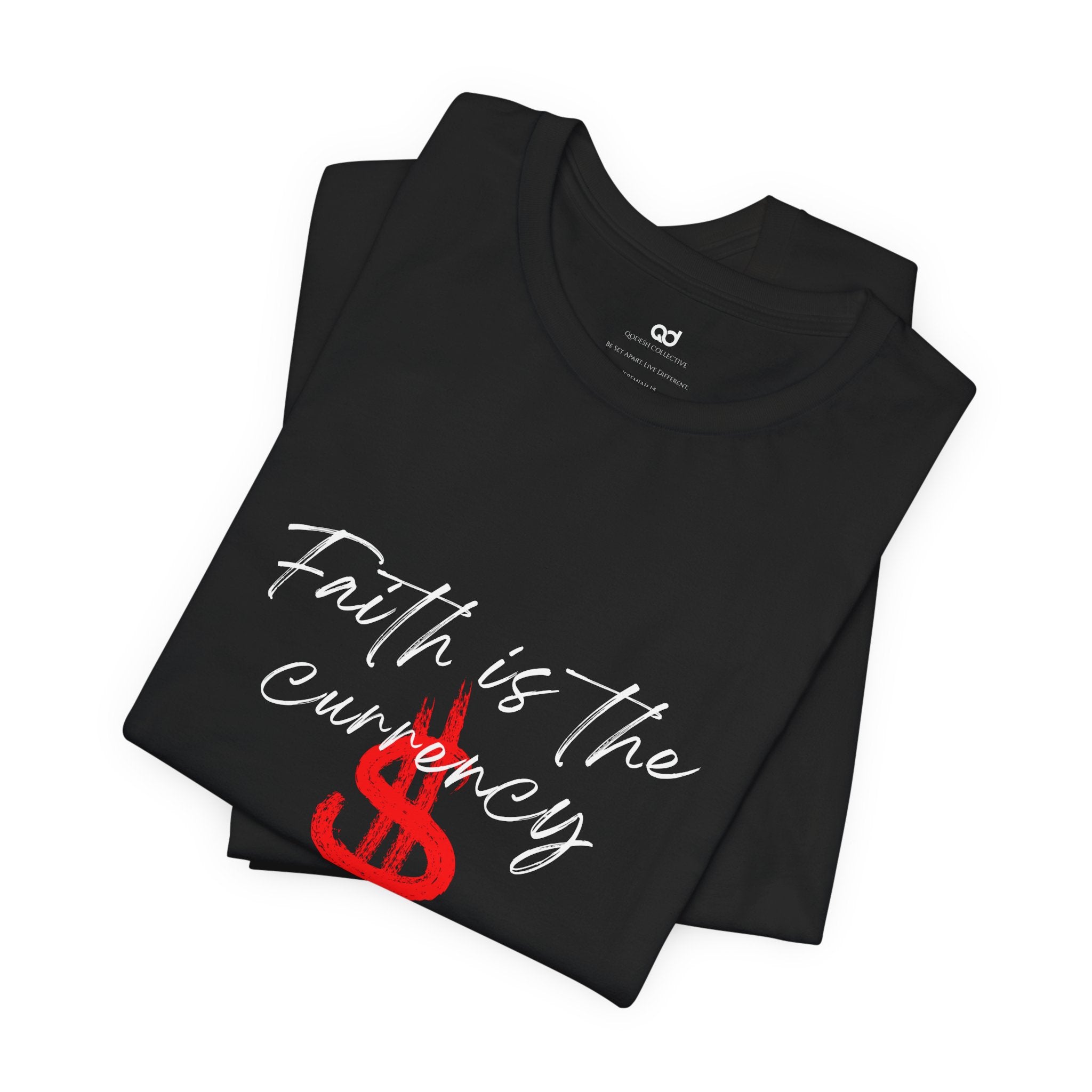 Faith & Finance T-Shirt — Red Dollar Cross Design (Hebrews 11:6)