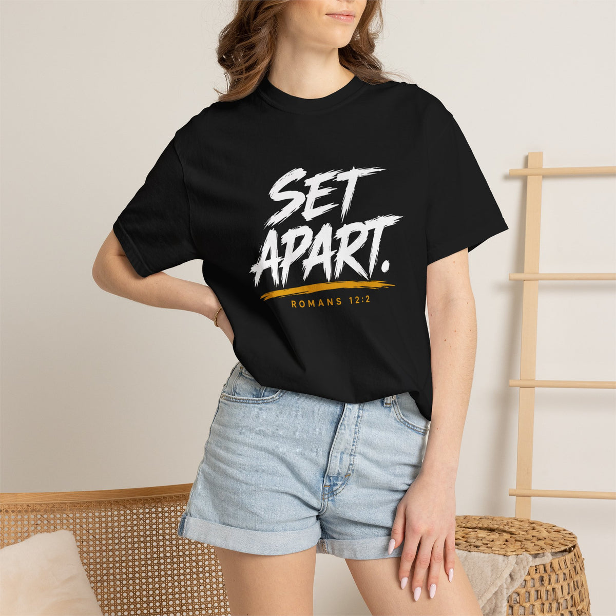 Set Apart Tee — "Set Apart" Graphic T-Shirt with Romans 12:2 (Qodesh Collective)