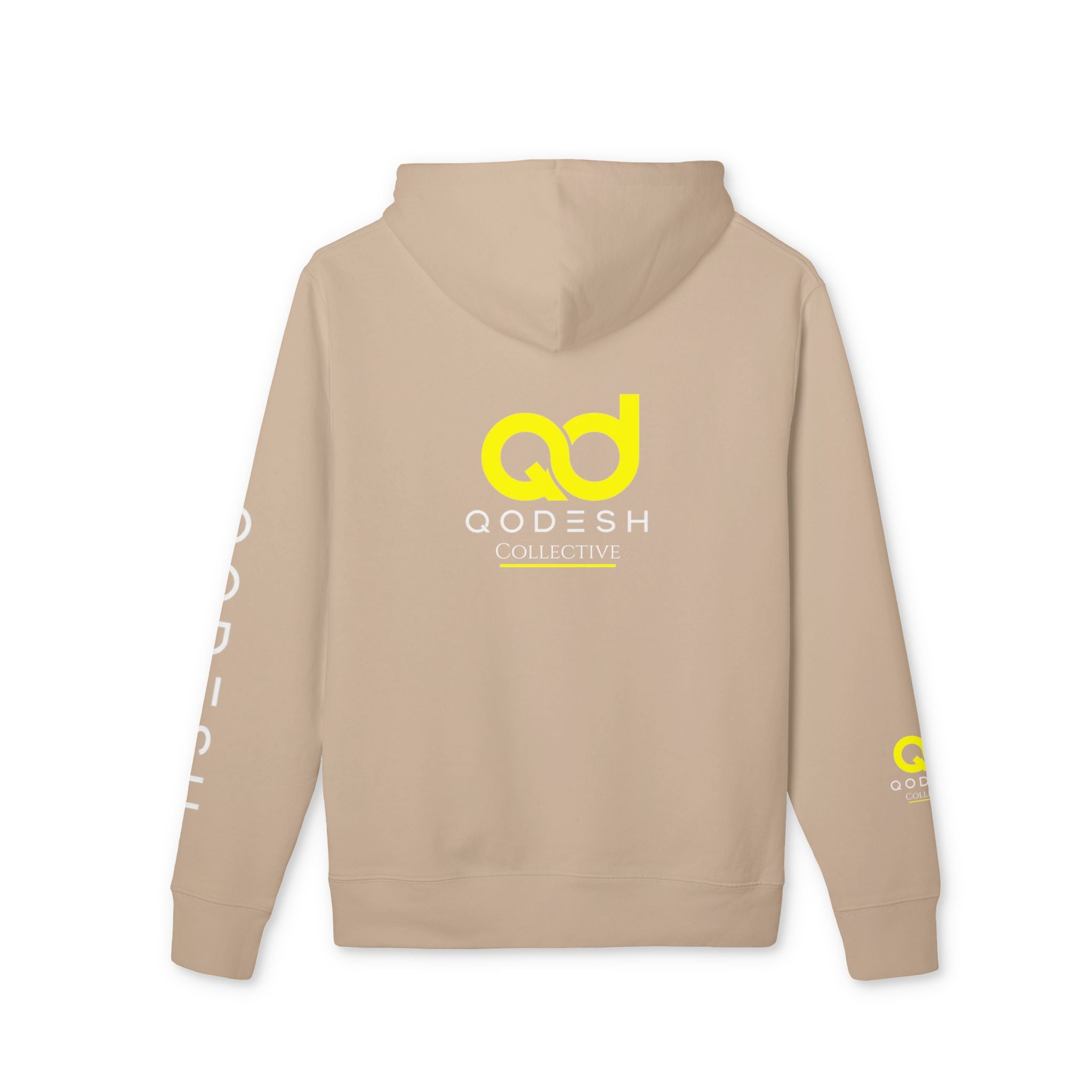 Love, Grace, Mercy Minimalist Hoodie — Yellow "LOVE" Graphic Pullover