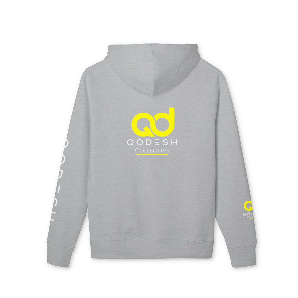 Love, Grace, Mercy Minimalist Hoodie — Yellow "LOVE" Graphic Pullover