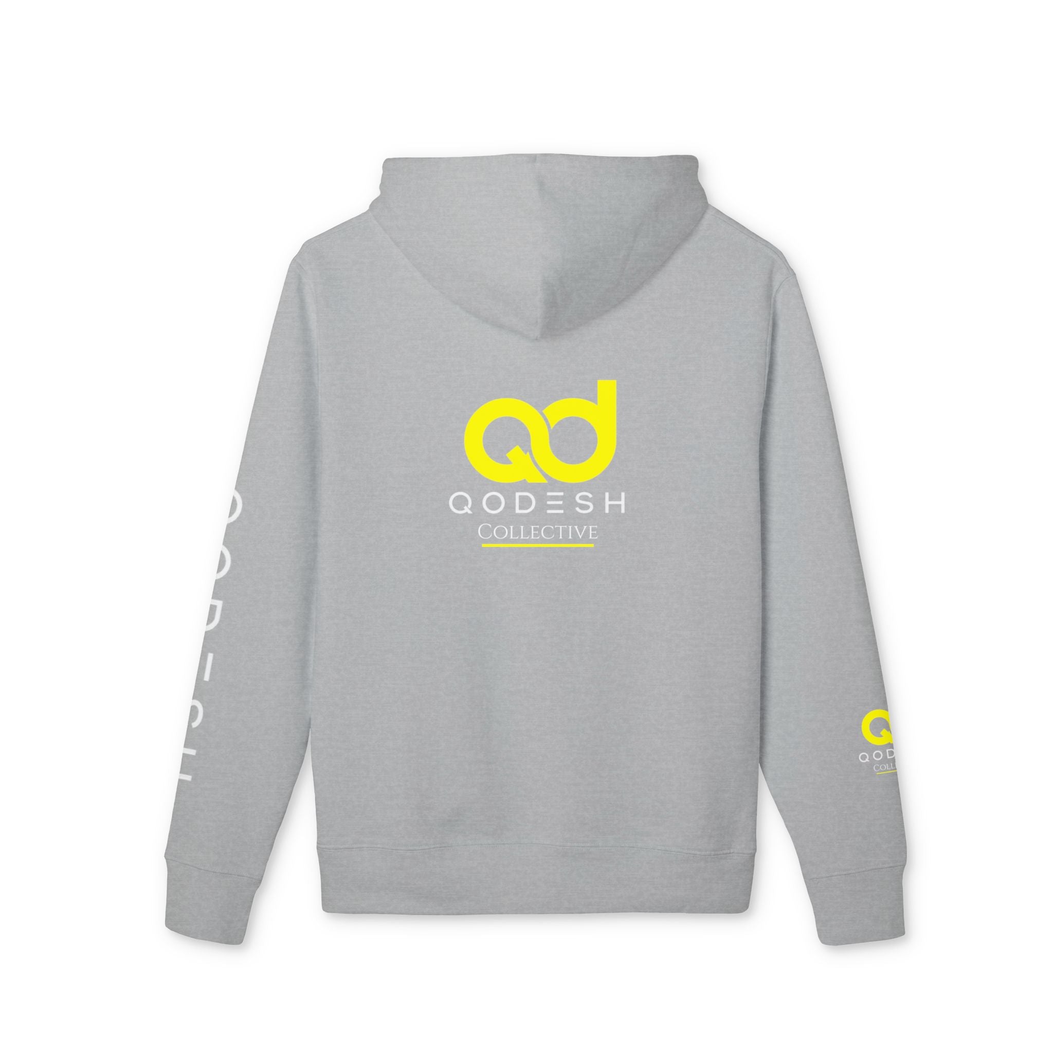 Love, Grace, Mercy Minimalist Hoodie — Yellow "LOVE" Graphic Pullover