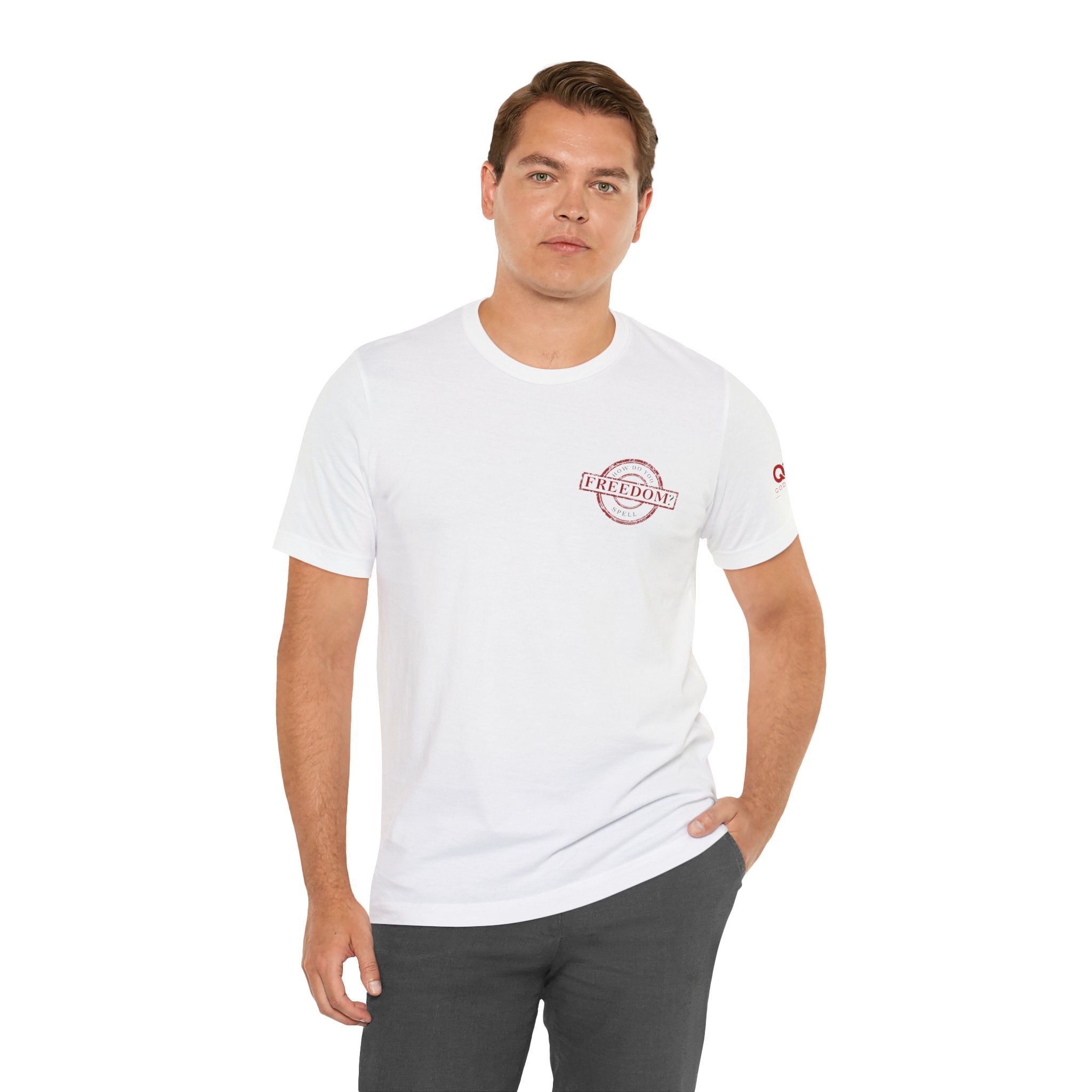 Freedom? Jesus T-Shirt — "How Do You Spell Freedom?" Christian Faith Tee