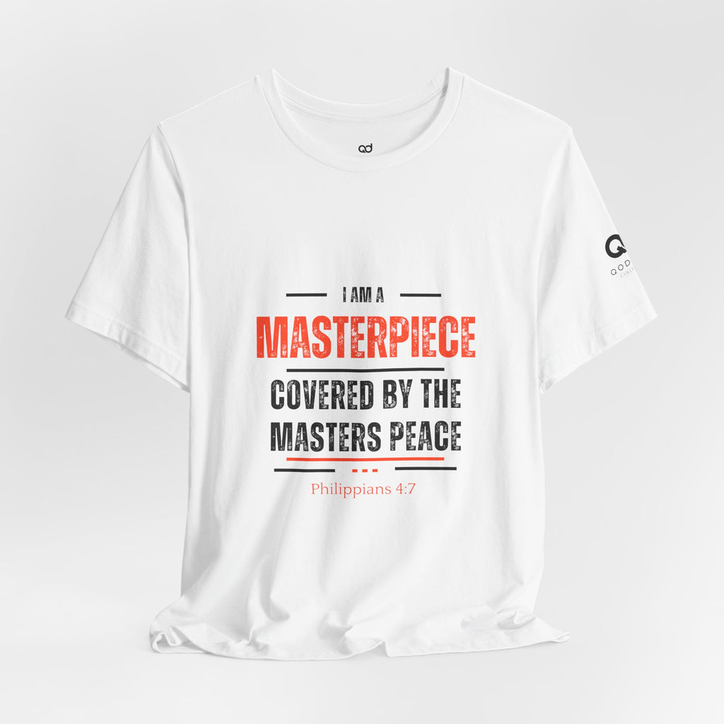 Masterpiece Tee — "I Am a Masterpiece Covered by the Master's Peace" Christian Graphic T-Shirt