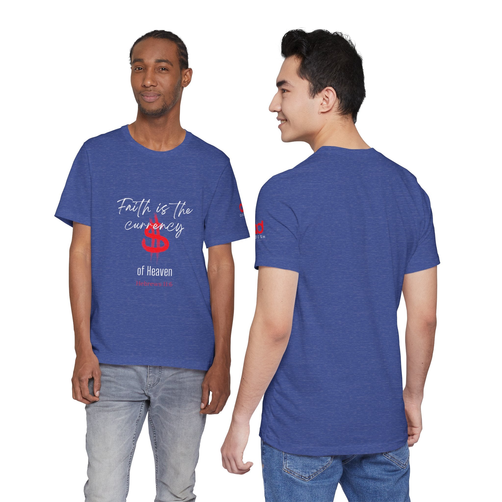 Faith & Finance T-Shirt — Red Dollar Currency Design (Hebrews 11:6)