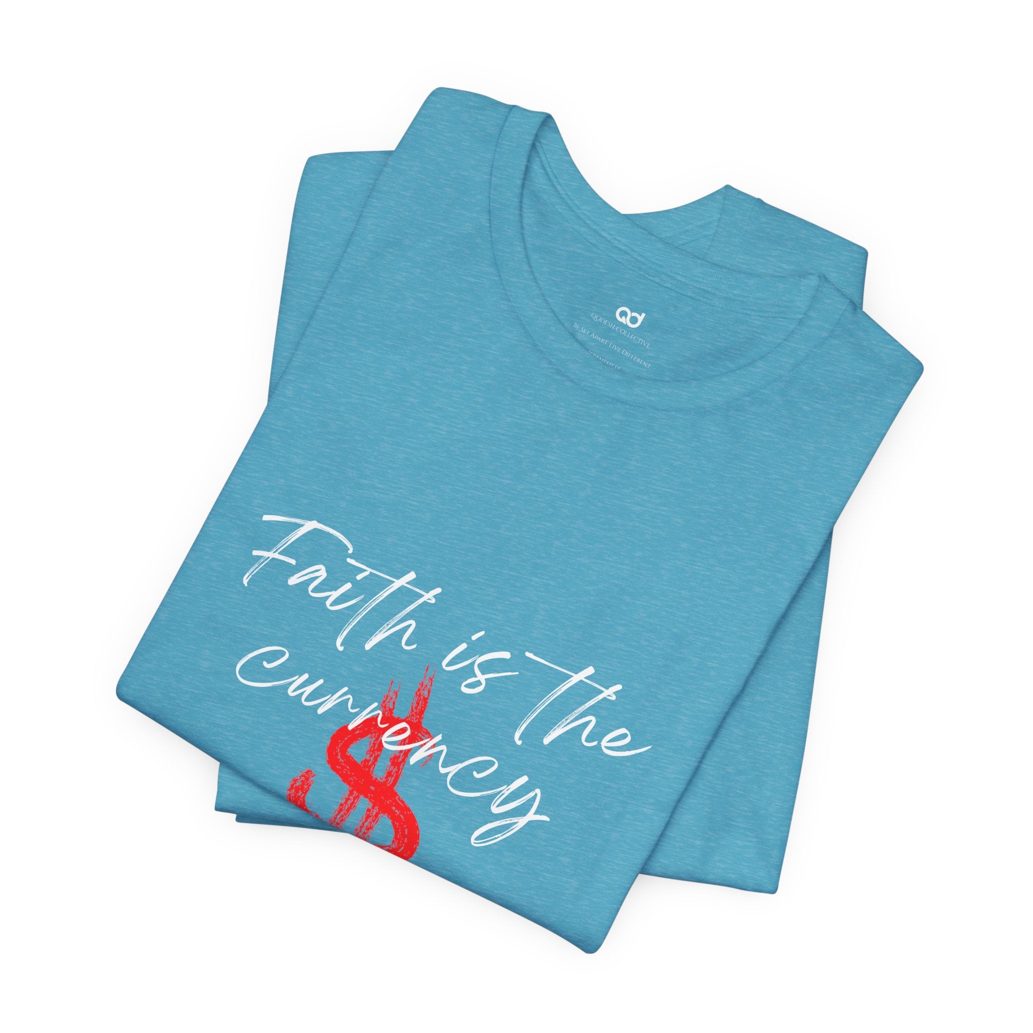 Faith & Finance T-Shirt — Red Dollar Currency Design (Hebrews 11:6)