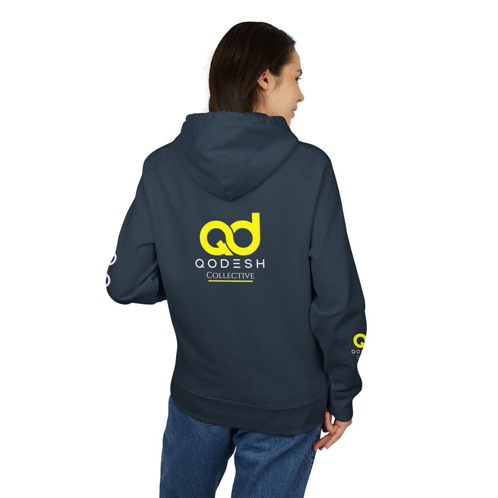 Love, Grace, Mercy Minimalist Hoodie — Yellow "LOVE" Graphic Pullover