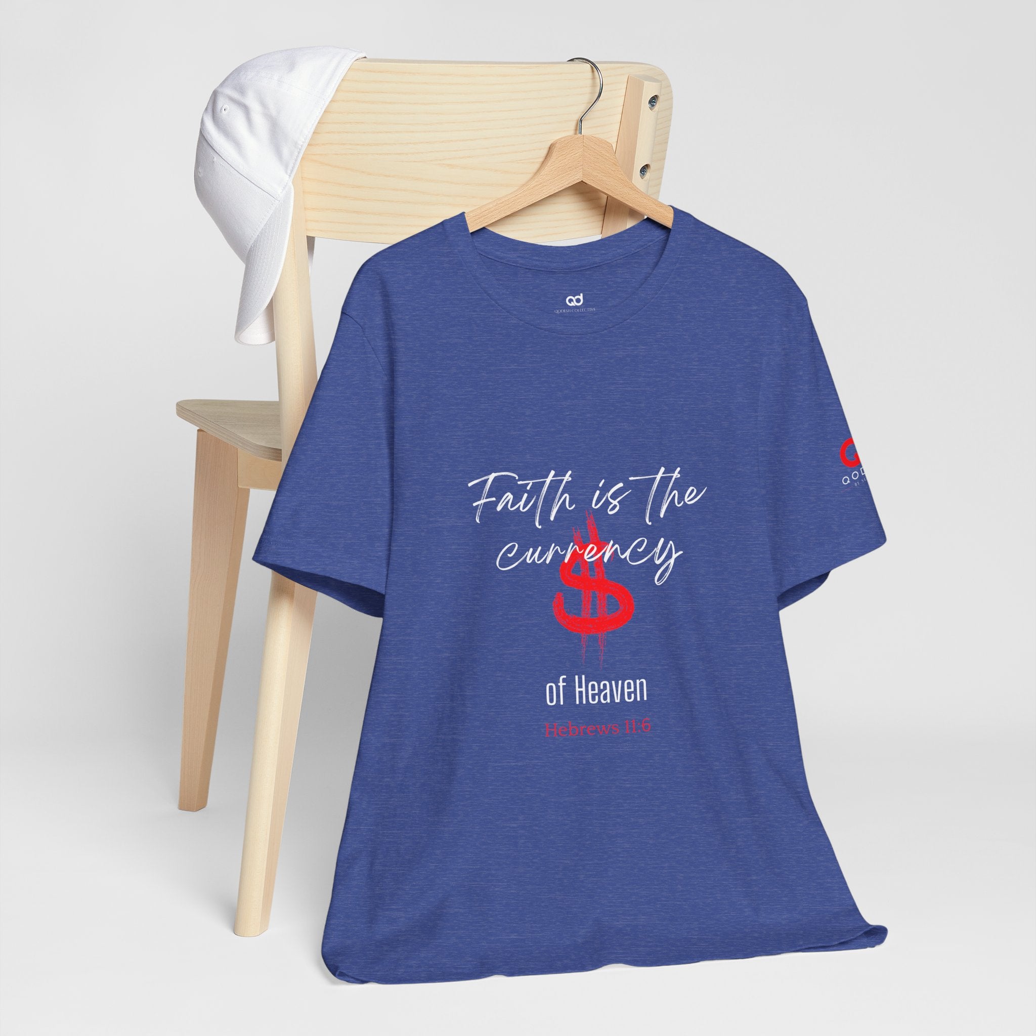 Faith & Finance T-Shirt — Red Dollar Currency Design (Hebrews 11:6)