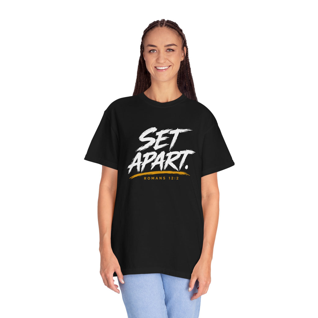 Set Apart Tee — "Set Apart" Graphic T-Shirt with Romans 12:2 (Qodesh Collective)