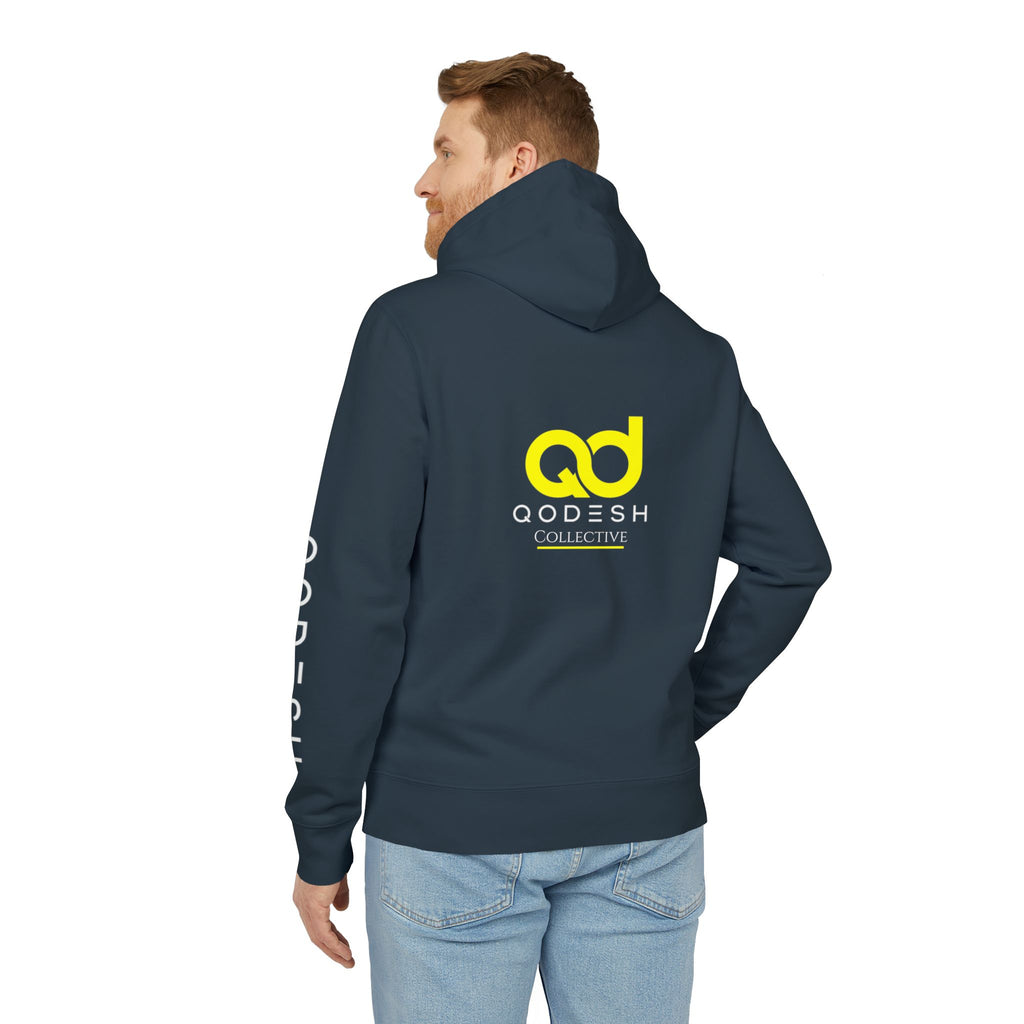 Love, Grace, Mercy Minimalist Hoodie — Yellow "LOVE" Graphic Pullover