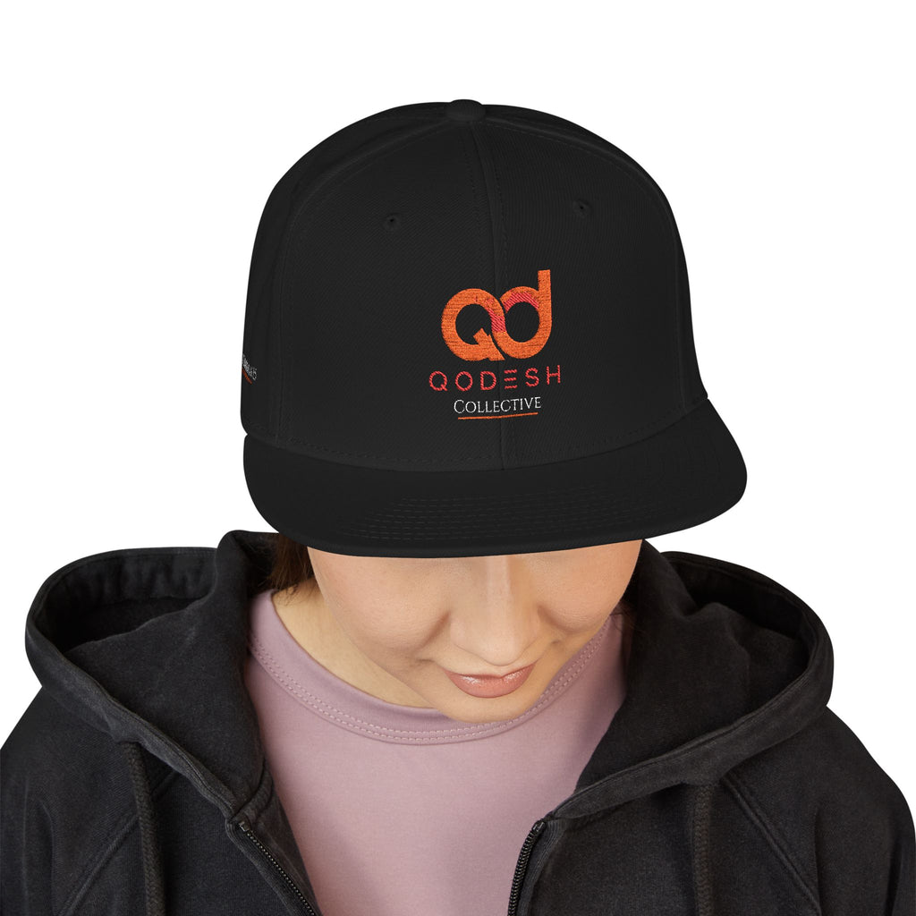 Embroidered Snapback Qodesh Set Apart Cap | Premium Faith Inspired Hat | Christian Streetwear Cap (Black)