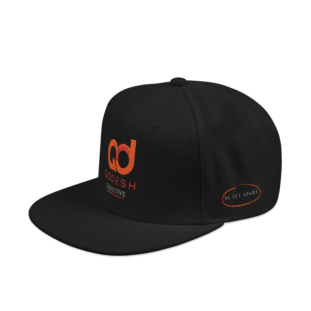Embroidered Snapback Qodesh Set Apart Cap | Premium Faith Inspired Hat | Christian Streetwear Cap (Black)