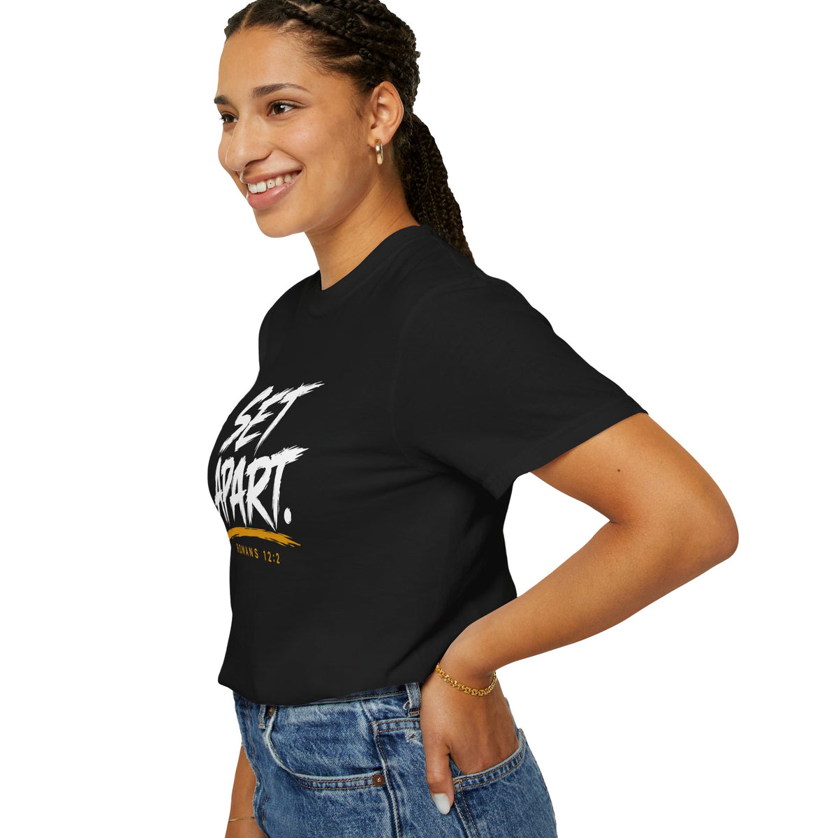 Set Apart Tee — "Set Apart" Graphic T-Shirt with Romans 12:2 (Qodesh Collective)
