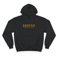 Qodesh Collective Champion Hoodie — Black Pullover with Lamb Crest Logo