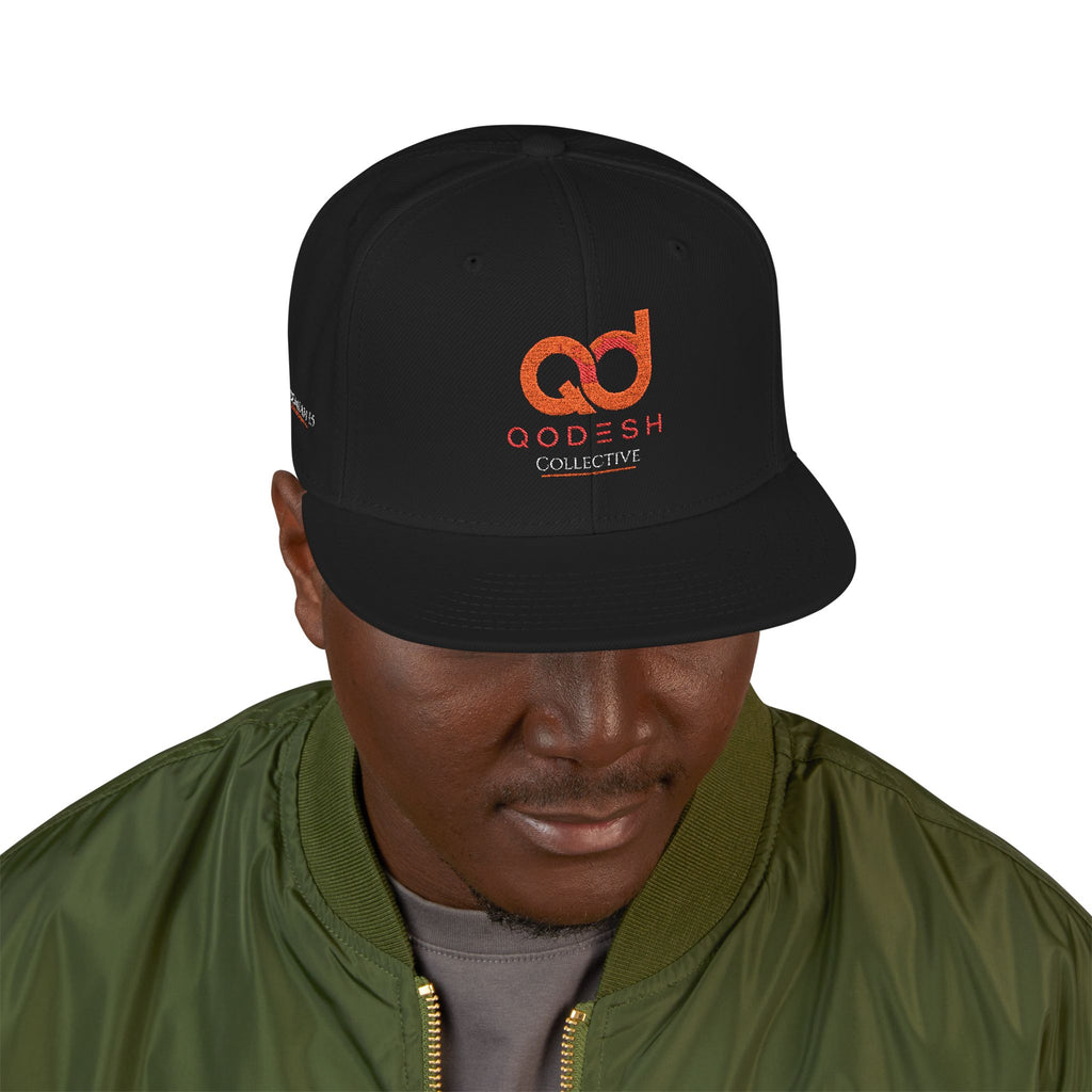 Embroidered Snapback Qodesh Set Apart Cap | Premium Faith Inspired Hat | Christian Streetwear Cap (Black)