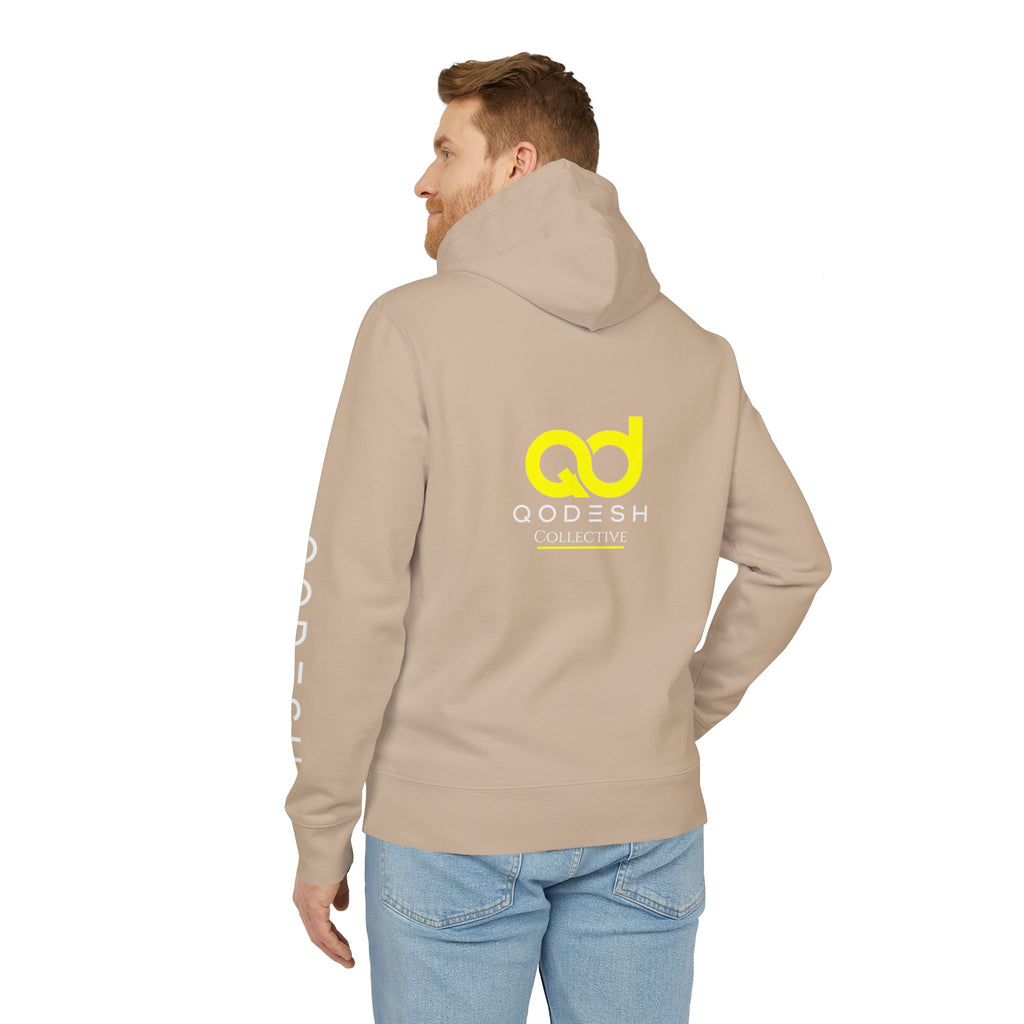 Love, Grace, Mercy Minimalist Hoodie — Yellow "LOVE" Graphic Pullover