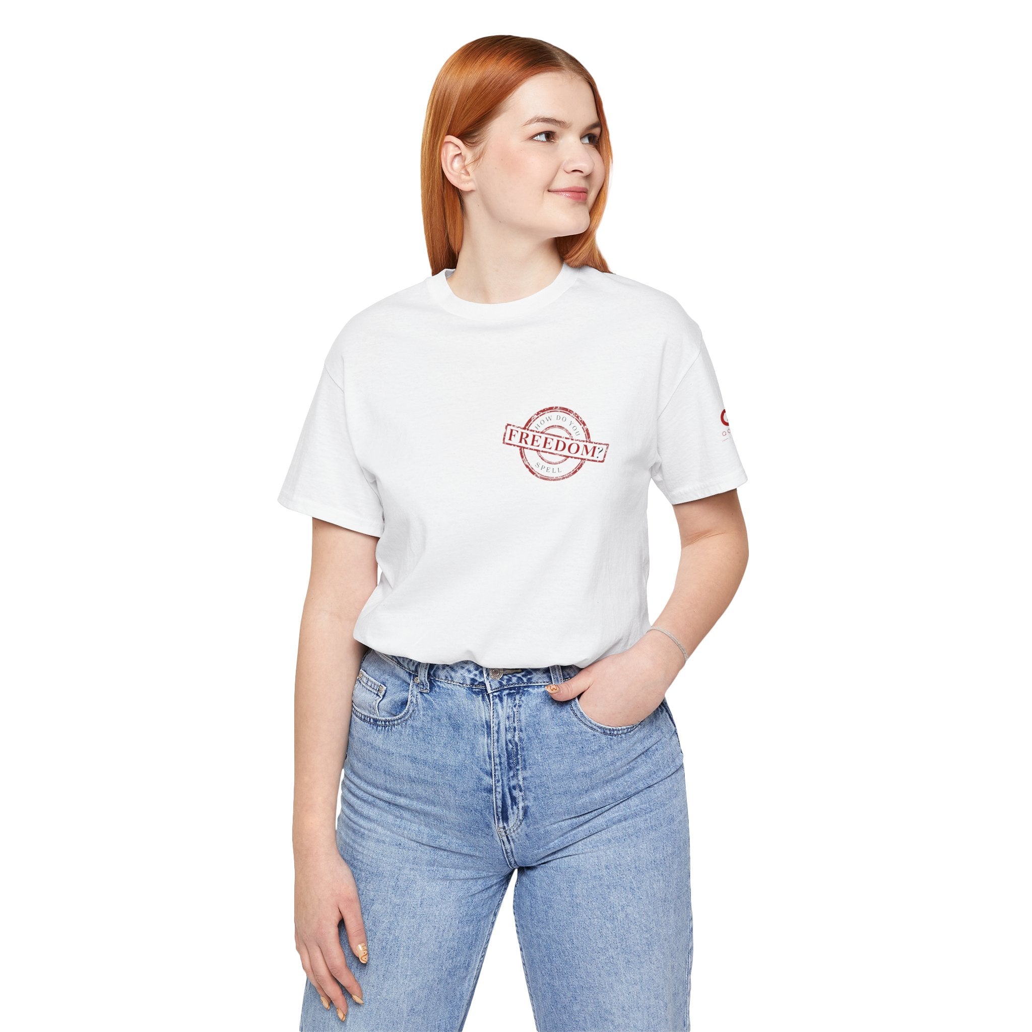 Freedom? Jesus T-Shirt — "How Do You Spell Freedom?" Christian Faith Tee