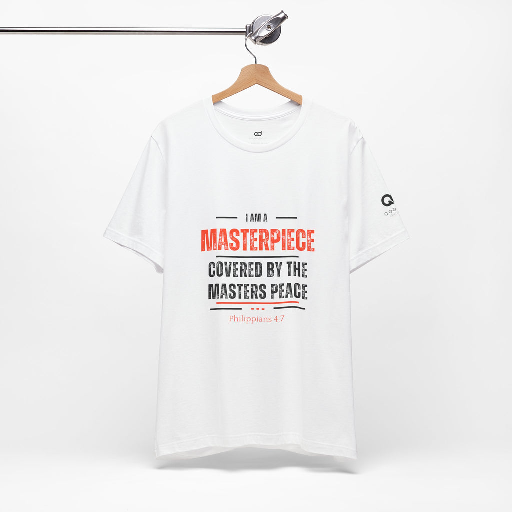 Masterpiece Tee — "I Am a Masterpiece Covered by the Master's Peace" Christian Graphic T-Shirt