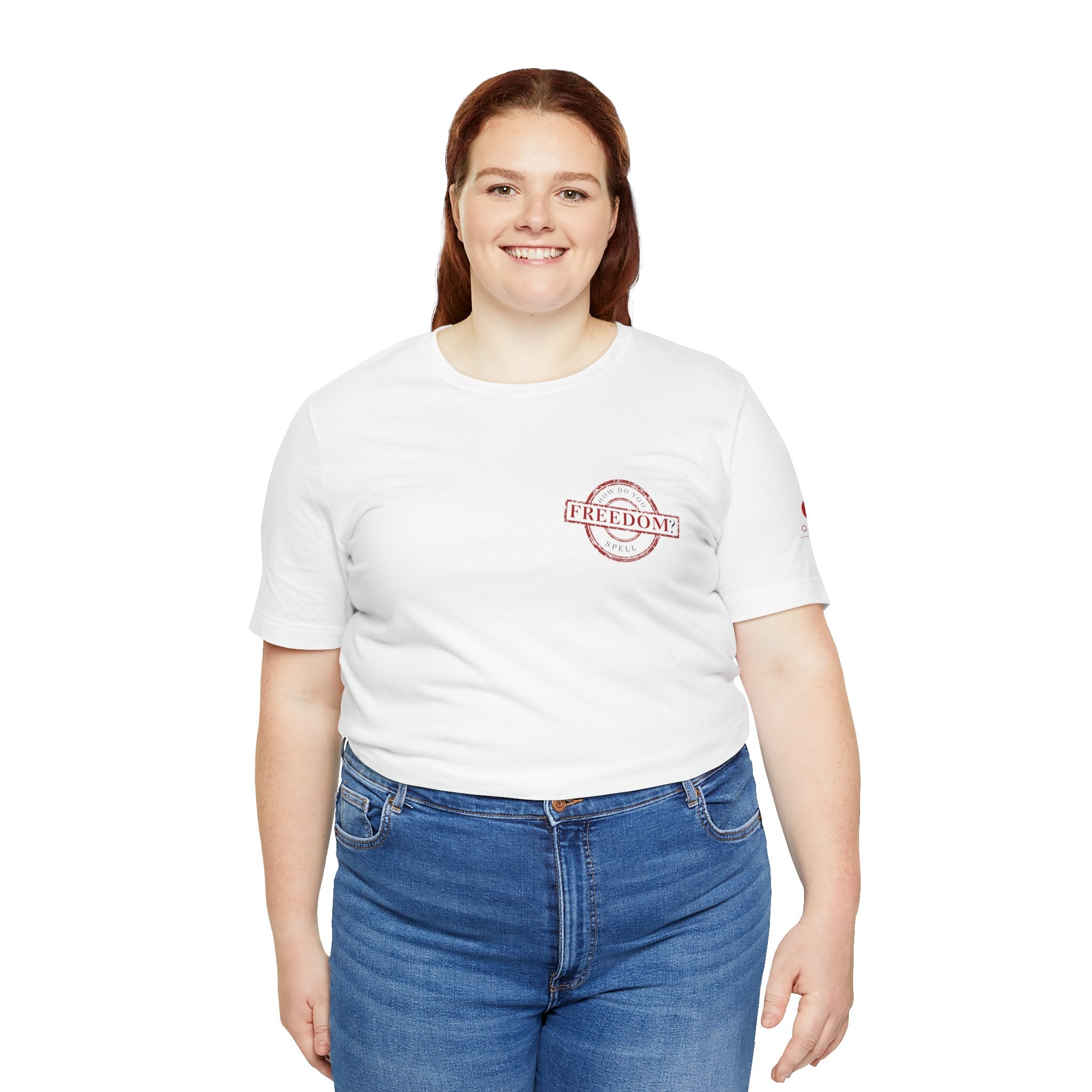 Freedom? Jesus T-Shirt — "How Do You Spell Freedom?" Christian Faith Tee