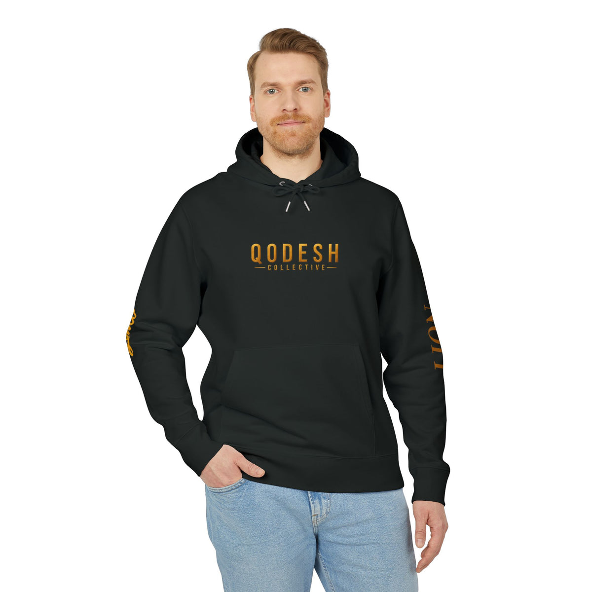 Lion & Lamb Hoodie – Gold Crown Split Face Pullover (Qodesh Apparel)