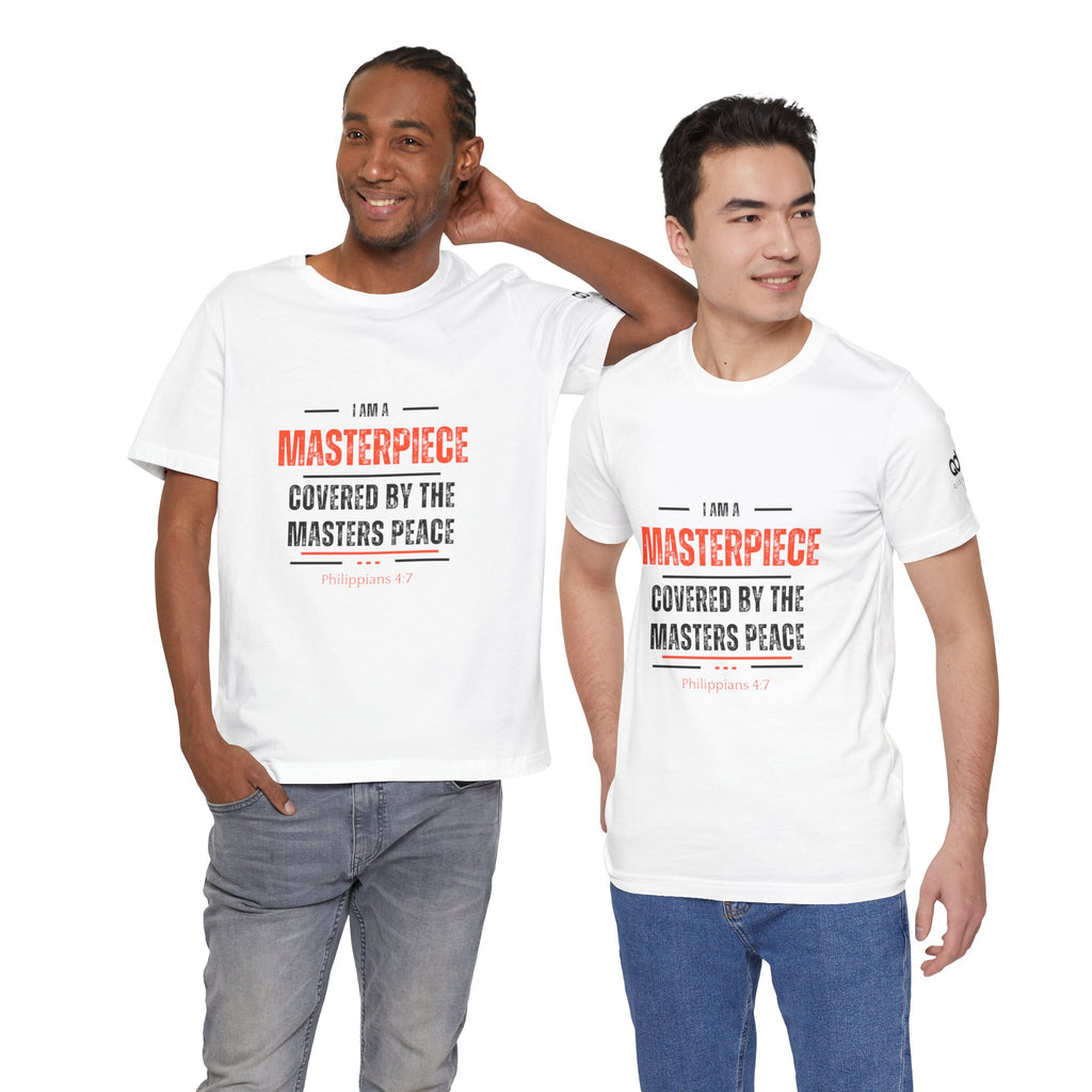 Masterpiece Tee — "I Am a Masterpiece Covered by the Master's Peace" Christian Graphic T-Shirt