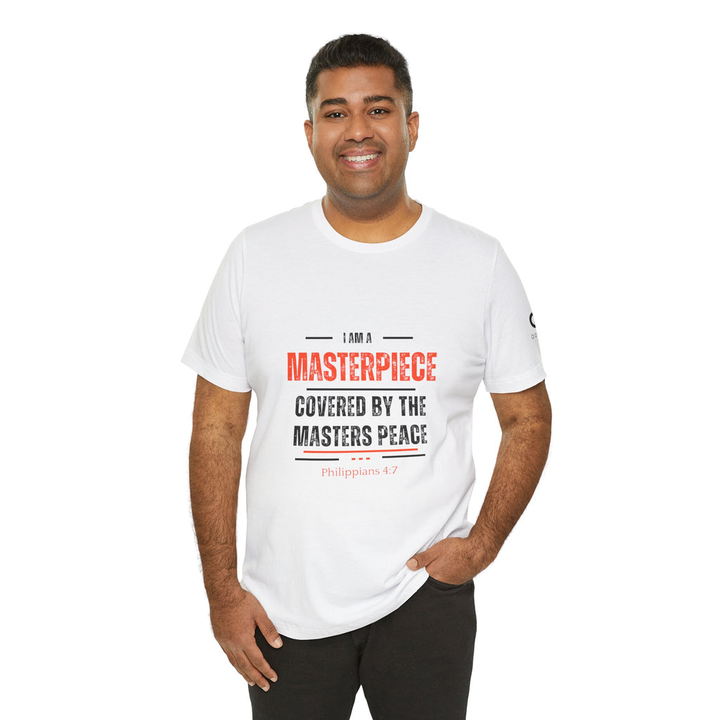 Masterpiece Tee — "I Am a Masterpiece Covered by the Master's Peace" Christian Graphic T-Shirt