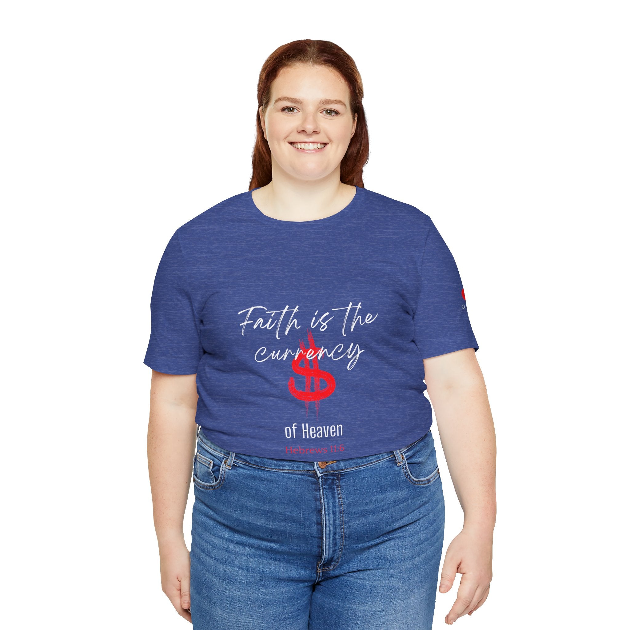 Faith & Finance T-Shirt — Red Dollar Currency Design (Hebrews 11:6)