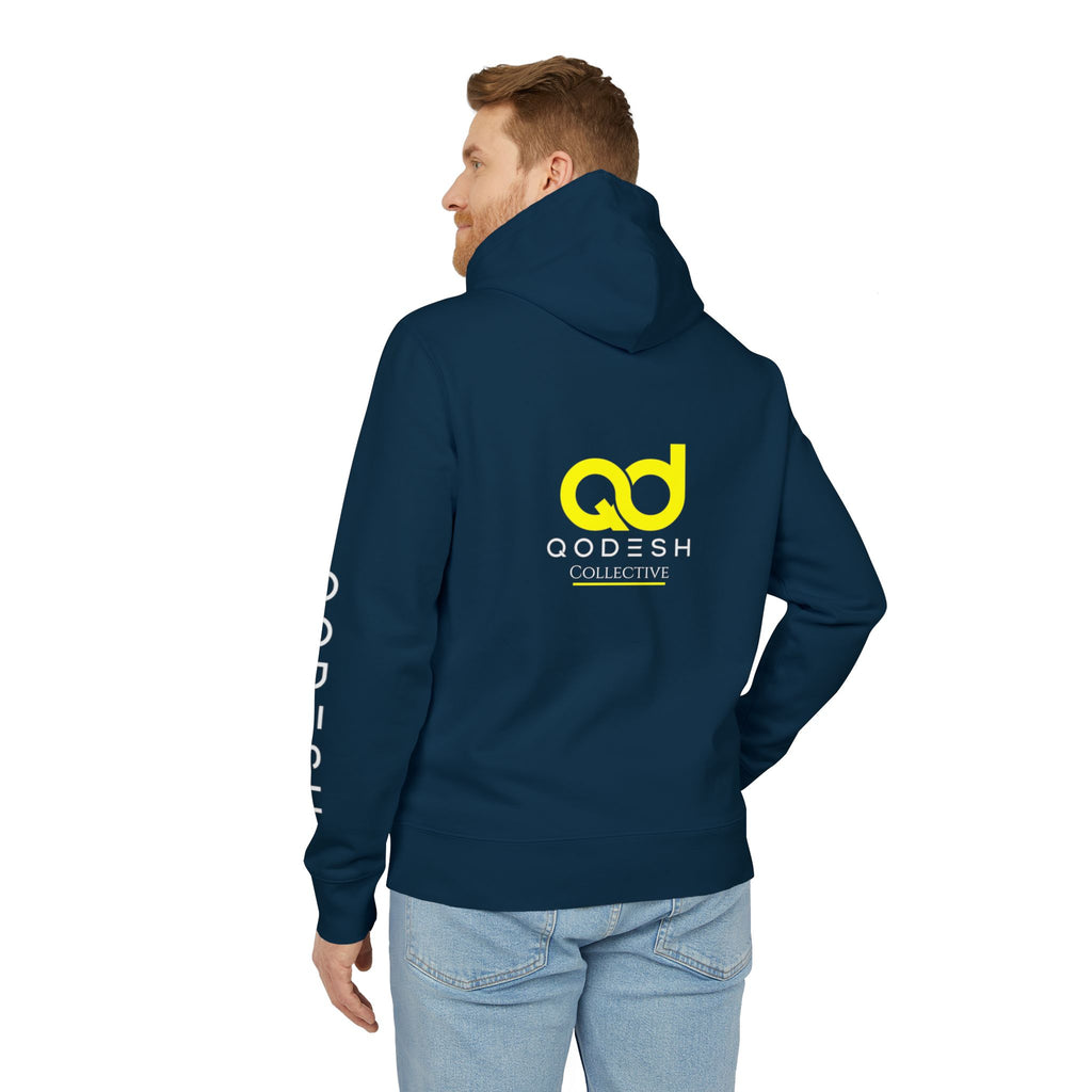 Love, Grace, Mercy Minimalist Hoodie — Yellow "LOVE" Graphic Pullover