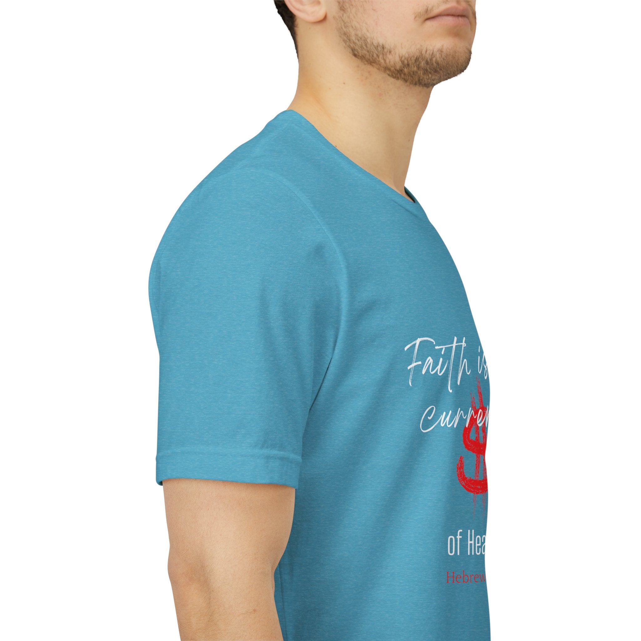 Faith & Finance T-Shirt — Red Dollar Currency Design (Hebrews 11:6)