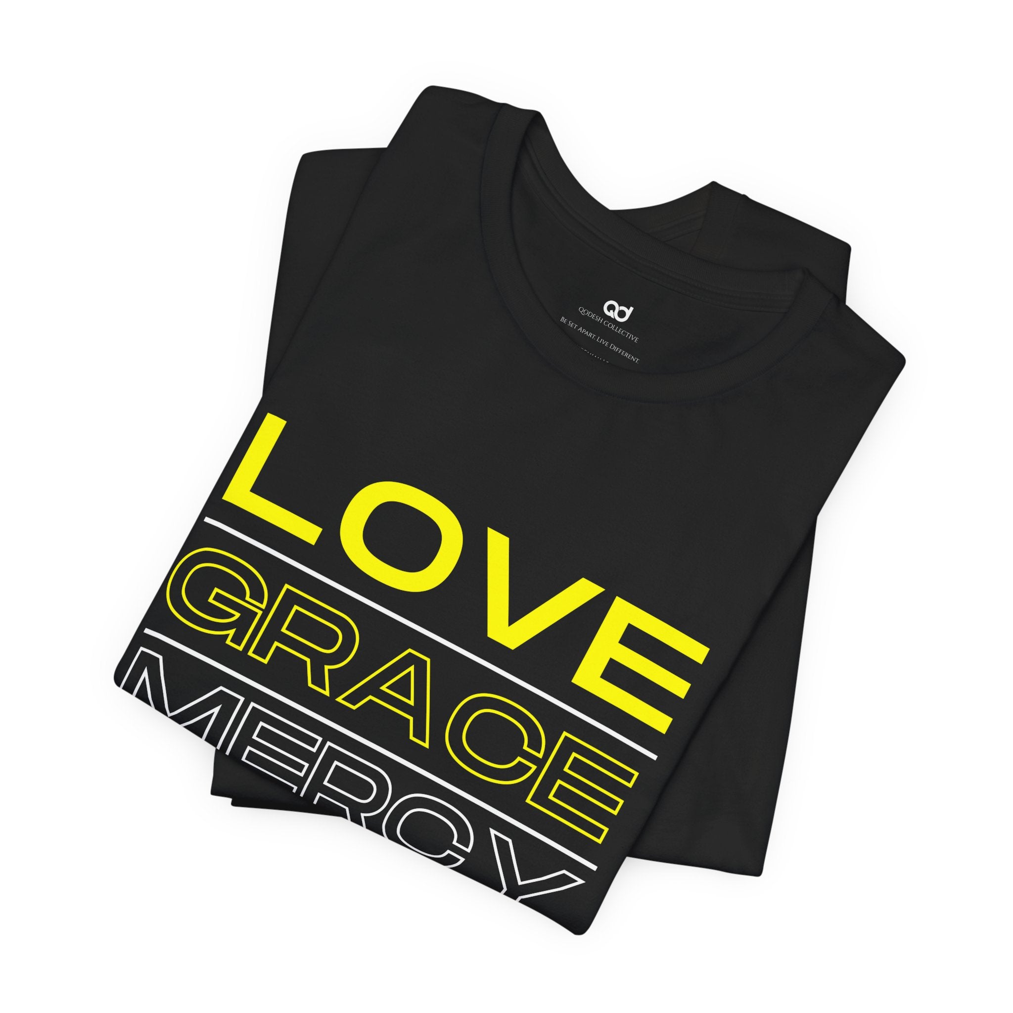 Kingdom Culture Statement Tee — LOVE GRACE Minimalist Graphic Tee (Yellow Text)