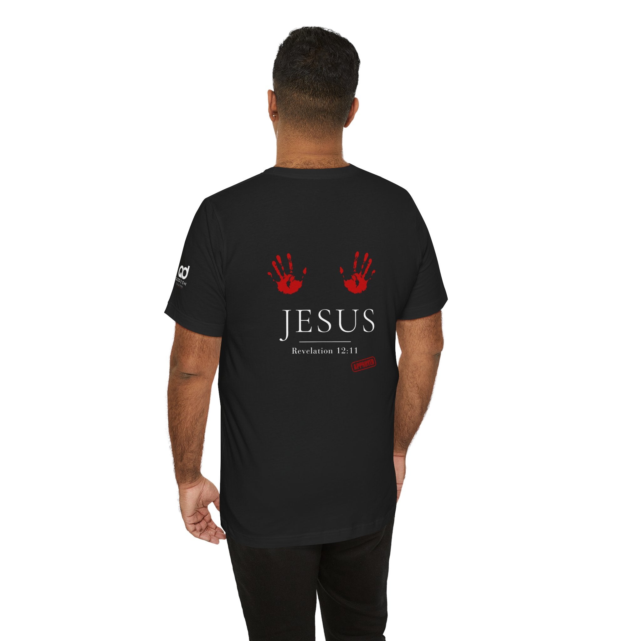 Freedom Stamp T‑Shirt — Distressed Red 'FREEDOM' Graphic Tee with Handprint Back