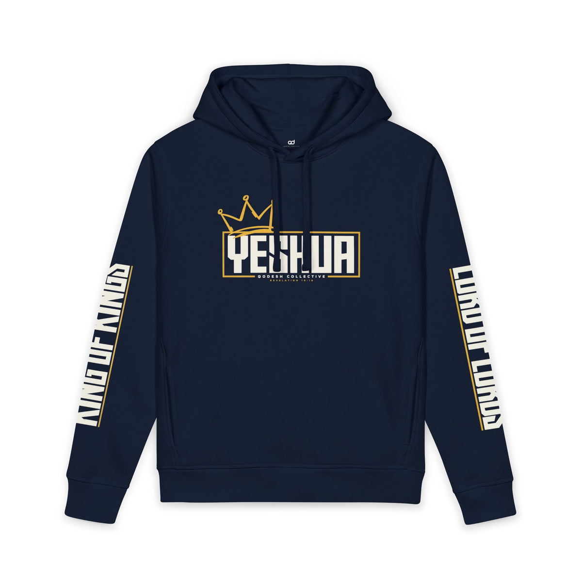 Yeshua King of Kings Hoodie (Black & Navy)
