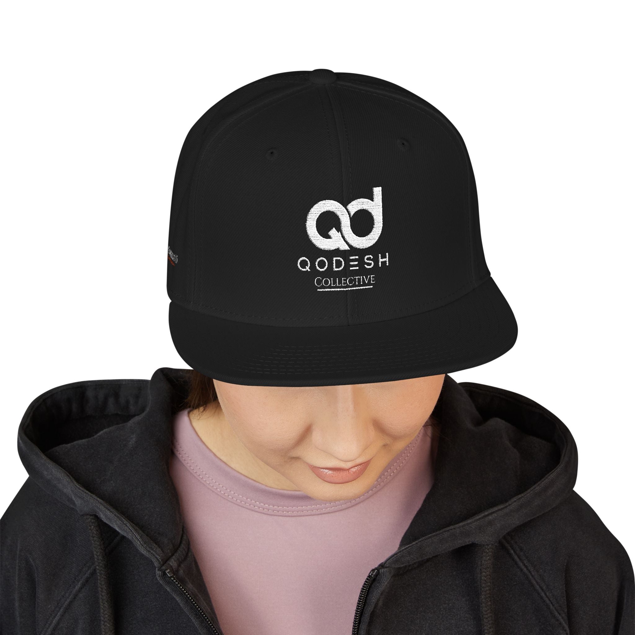 Embroidered Qodesh Set Apart Cap Logo Snapback Hat — Premium Faith Inspired Hat - Streetwear Black Flat Bill Cap