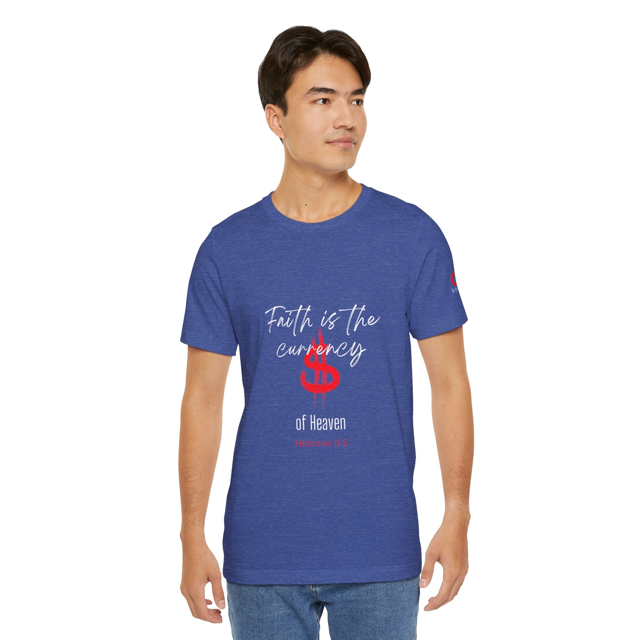 Faith & Finance T-Shirt — Red Dollar Currency Design (Hebrews 11:6)