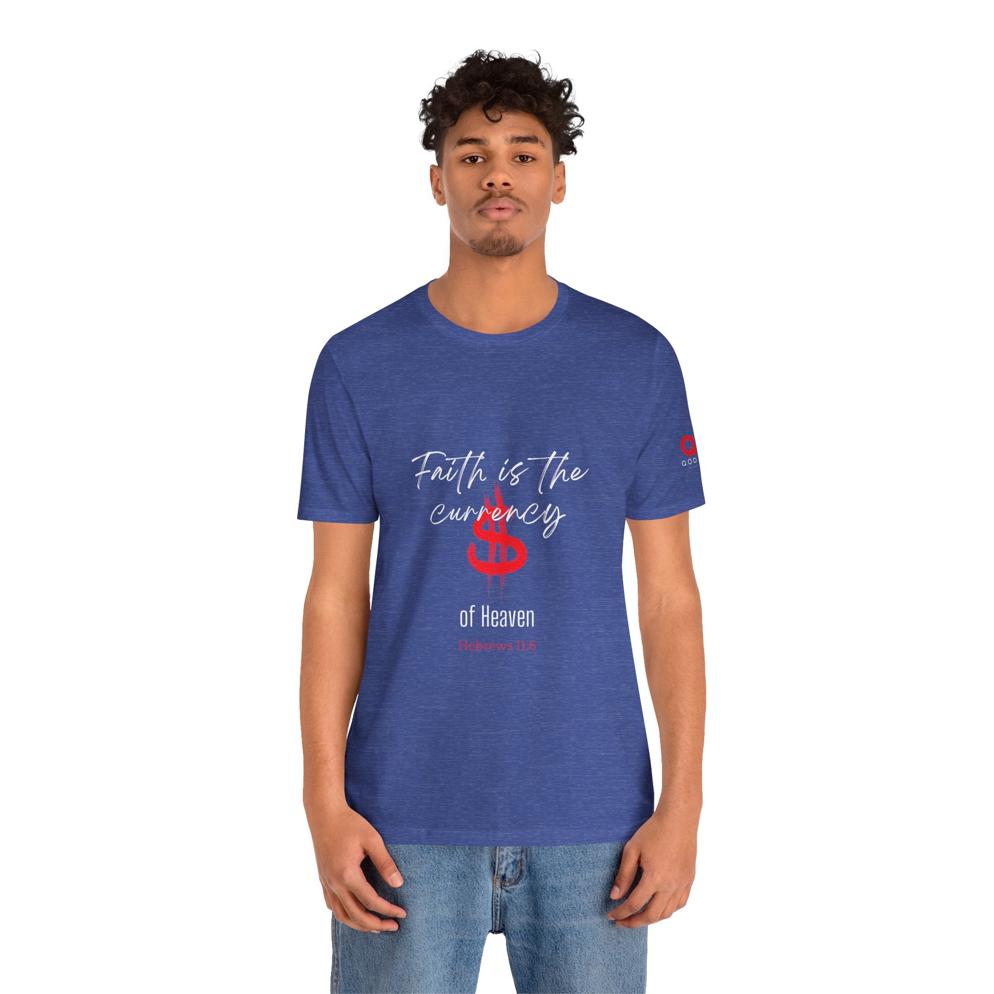 Faith & Finance T-Shirt — Red Dollar Currency Design (Hebrews 11:6)