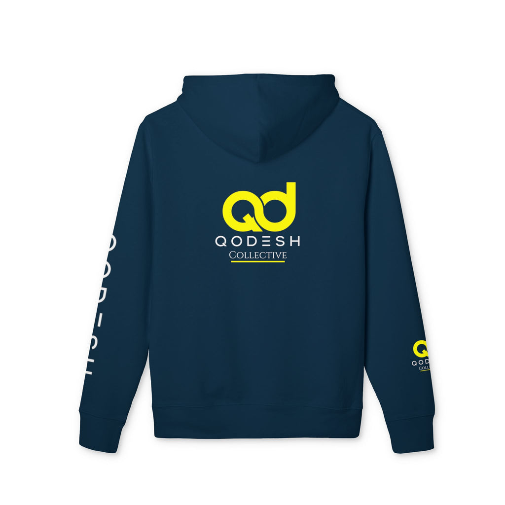 Love, Grace, Mercy Minimalist Hoodie — Yellow "LOVE" Graphic Pullover
