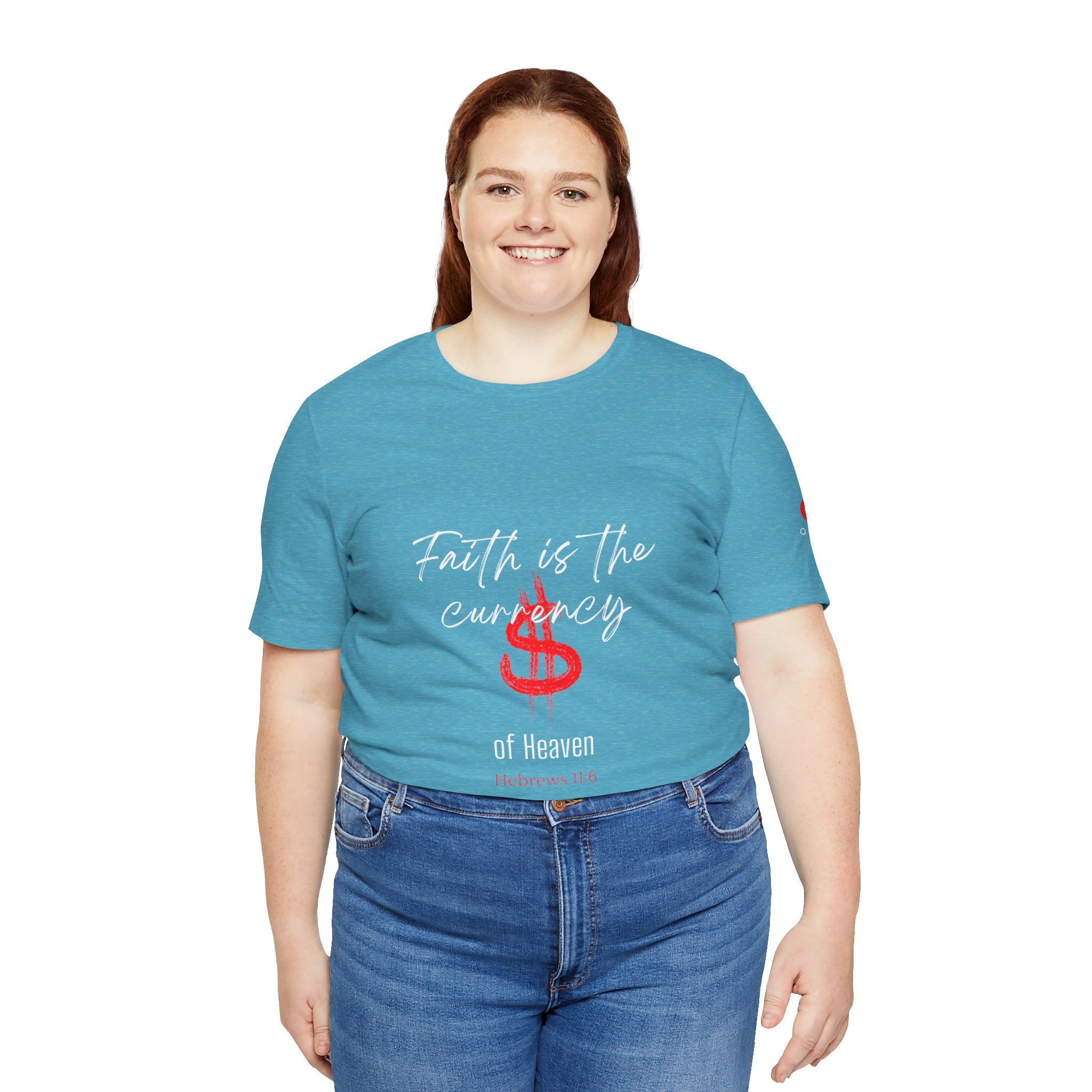 Faith & Finance T-Shirt — Red Dollar Currency Design (Hebrews 11:6)