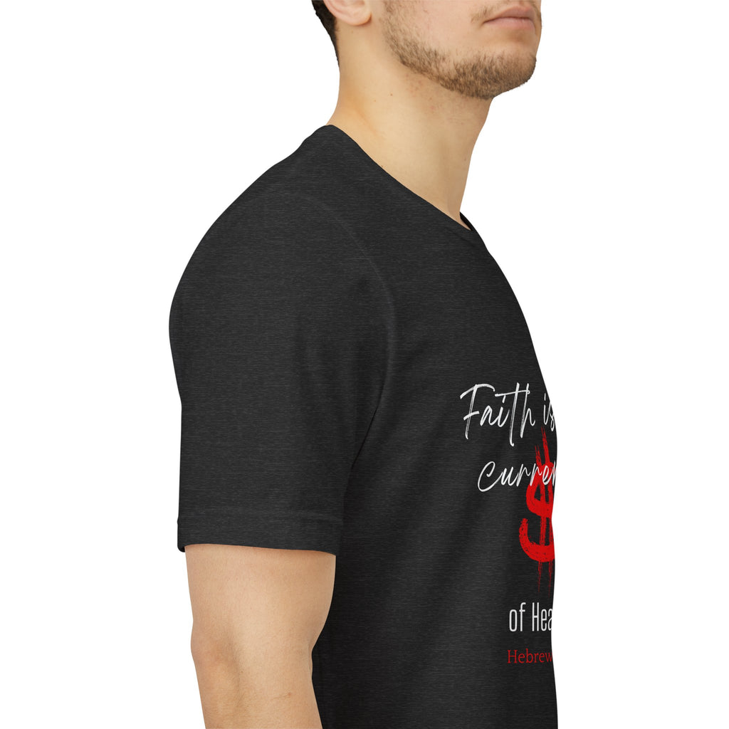 Faith & Finance T-Shirt — Red Dollar Currency Design (Hebrews 11:6)