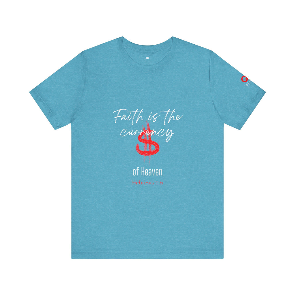 Faith & Finance T-Shirt — Red Dollar Currency Design (Hebrews 11:6)