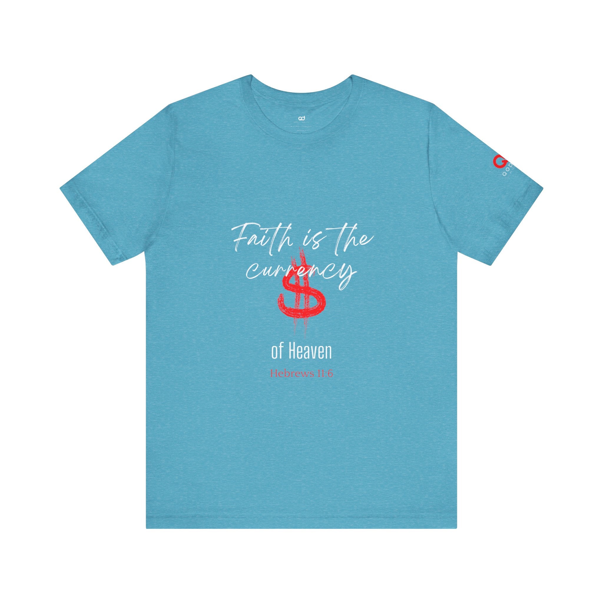 Faith & Finance T-Shirt — Red Dollar Currency Design (Hebrews 11:6)