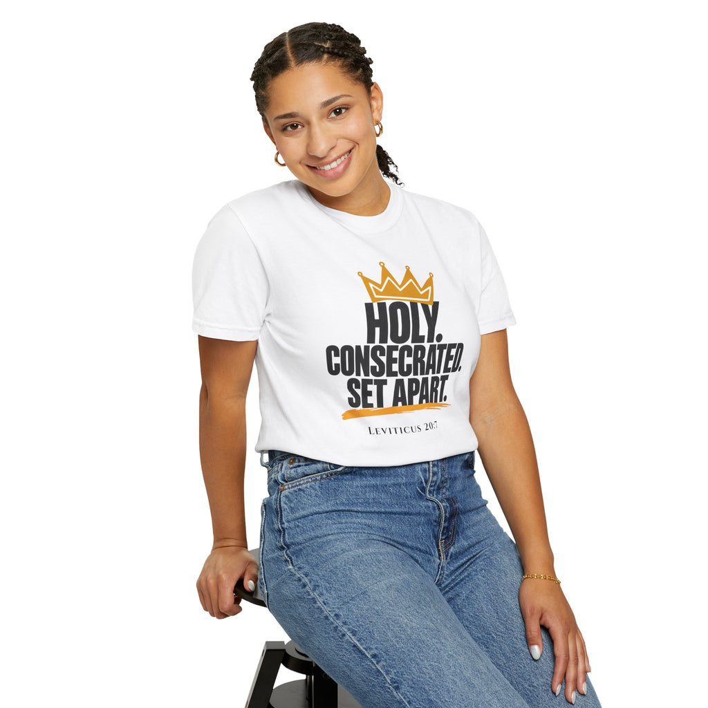Holy. Consecrated. Set Apart. T-Shirt — Leviticus 20:7 Christian Tee